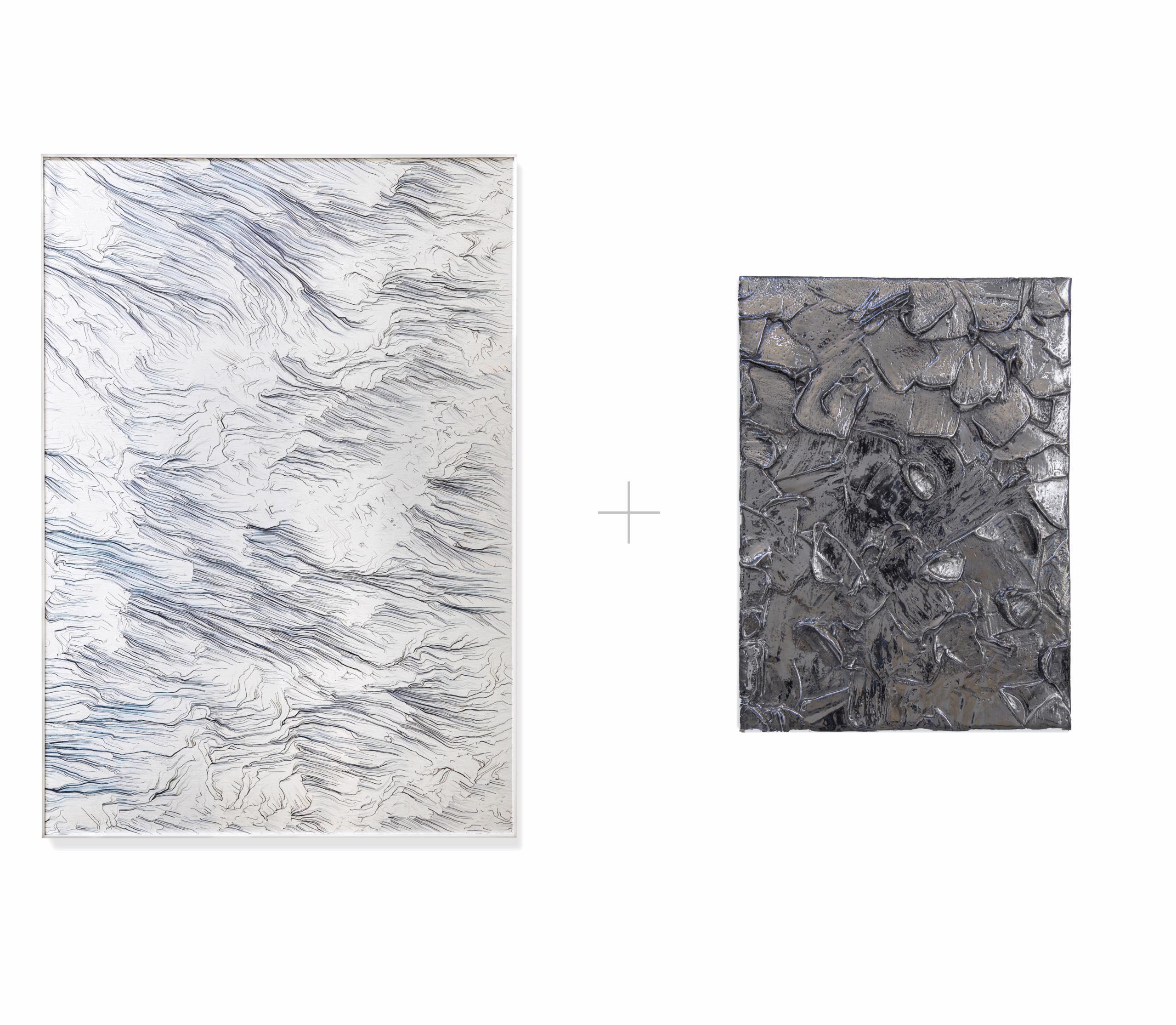 Option 2: 90 x 130 cm Raw Inscription + 60 x 40 cm Bronze on Canvas